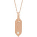 Ladies Natural Diamond Initial V Necklace (I1, H+) — 14K Rose Gold