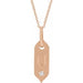 Ladies Natural Diamond Initial U Necklace (I1, H+) — 14K Rose Gold