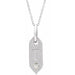 Ladies Natural Diamond Initial T Necklace (I1, H+) — 14K White Gold