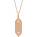Ladies Natural Diamond Initial R Necklace (I1, H+) — 14K Rose Gold