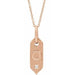 Ladies Natural Diamond Initial Q Necklace (I1, H+) — 14K Rose Gold