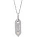 Ladies Natural Diamond Initial O Necklace (I1, H+) — 14K White Gold