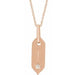 Ladies Natural Diamond Initial I Necklace (I1, H+) — 14K Rose Gold