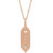 Ladies Natural Diamond Initial F Necklace (I1, H+) — 14K Rose Gold