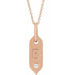 Ladies Natural Diamond Initial B Necklace (I1, H+) — 14K Rose Gold