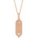 Ladies Natural Diamond Initial A Necklace (I1, H+) — 14K Rose Gold