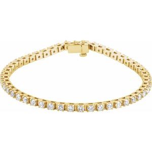 Ladies Natural Diamond Line Bracelet (I1, G-H) — 14K Yellow Gold