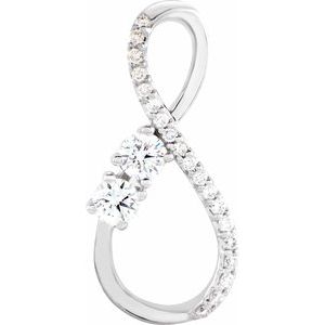 Ladies Natural Diamond Infinity-Inspired Pendant (I1, H+) — 14K White Gold