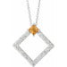 Ladies Natural Citrine Natural Diamond Necklace (Si2-Si3, G-H) — Platinum
