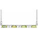 Ladies Natural Peridot Natural Diamond Bar Necklace (Si2-Si3, G-H) — Platinum