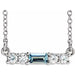 Ladies Natural Aquamarine Natural Diamond Necklace (Si2-Si3, G-H) — Platinum