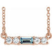 Ladies Natural Aquamarine Natural Diamond Necklace (I1, G-H) — 14K Rose Gold