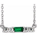 Ladies Natural Emerald Natural Diamond Necklace (Si2-Si3, G-H) — Platinum