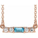 Ladies Natural Blue Zircon Natural Diamond Necklace (I1, G-H) — 14K Rose Gold