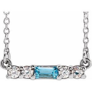 Ladies Natural Blue Zircon Natural Diamond Necklace (Si2-Si3, G-H) — Platinum