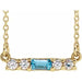 Ladies Natural Blue Zircon Natural Diamond Necklace (I1, G-H) — 14K Yellow Gold