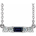 Ladies Natural Blue Sapphire Natural Diamond Necklace (I1, G-H) — Sterling Silver