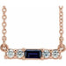 Ladies Natural Blue Sapphire Natural Diamond Necklace (I1, G-H) — 14K Rose Gold