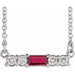 Ladies Natural Ruby Natural Diamond Necklace (Si2-Si3, G-H) — Platinum