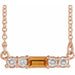 Ladies Natural Citrine Natural Diamond Necklace (I1, G-H) — 14K Rose Gold