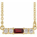 Ladies Natural Mozambique Garnet Natural Diamond Necklace (I1, G-H) — 14K Yellow Gold