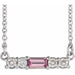 Ladies Natural Pink Tourmaline Natural Diamond Necklace (Si2-Si3, G-H) — Platinum