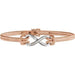 Ladies 14K Yellow/ Natural Diamond Bangle 7 1/2” Bracelet (I1, H+) — 14K Rose/White Gold