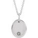 Ladies Engravable Natural Diamond Necklace (I1, G-H) — Sterling Silver