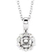 Ladies Natural Diamond Halo-Style Necklace (I1, H+) — 14K White Gold