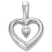Ladies Natural Diamond Heart Pendant (Si2-Si3, G-H) — Platinum