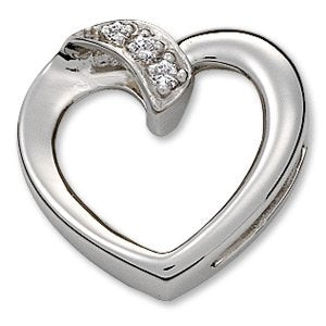 Ladies Natural Diamond Heart Pendant (Si2-Si3, G-H) — Platinum