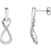 Ladies Natural Diamond Infinity-Inspired Earrings — 14K White Gold
