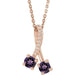 Ladies Natural Amethyst Natural Diamond Necklace (I1, G-H) — 14K Rose Gold