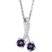 Ladies Natural Amethyst Natural Diamond Necklace (I1, G-H) — Sterling Silver