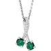 Ladies Natural Emerald Natural Diamond Necklace (Si2-Si3, G-H) — Platinum