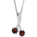 Ladies Natural Mozambique Garnet Natural Diamond Necklace (Si2-Si3, G-H) — Platinum
