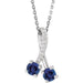 Ladies Natural Blue Sapphire Natural Diamond Necklace (Si2-Si3, G-H) — Platinum
