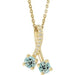 Ladies Natural Aquamarine Natural Diamond Necklace (I1, G-H) — 14K Yellow Gold