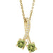 Ladies Natural Peridot Natural Diamond Necklace (I1, G-H) — 14K Yellow Gold