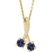 Ladies Natural Blue Sapphire Natural Diamond Necklace (I1, G-H) — 14K Yellow Gold