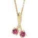 Ladies Natural Pink Tourmaline Natural Diamond Necklace (I1, G-H) — 14K Yellow Gold