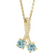 Ladies Natural Blue Zircon Natural Diamond Necklace (I1, G-H) — 14K Yellow Gold