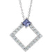Ladies Natural Tanzanite Natural Diamond Necklace (I1, G-H) — Sterling Silver
