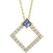 Ladies Natural Tanzanite Natural Diamond Necklace (I1, G-H) — 14K Yellow Gold