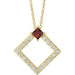 Ladies Natural Mozambique Garnet Natural Diamond Necklace (I1, G-H) — 14K Yellow Gold