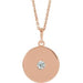 Ladies Natural Diamond Disc Necklace (Si2-Si3, G-H) — 14K Rose Gold