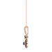 Luxury 14K Rose Gold Ladies Pendant With Chain Featuring Blue And Dark Brown & Round Diamonds. 0.50 Ct Elegant Jewelry Piece Perfect For Gifting.