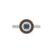 LADIES RING 0.55CT ROUND/ROUND BLUE/DARK BROWN DIAMOND 14K ROSE GOLD