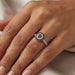 LADIES RING 0.55CT ROUND/ROUND BLUE/DARK BROWN DIAMOND 14K ROSE GOLD