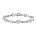 Sterling Silver White 0.20CT Round Diamond Heart Bracelet Women�S Fashion Fine Jewelry Bracelet
